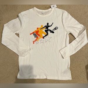 NWT gap kids XXL 14-16 long sleeve t shirt soccer theme